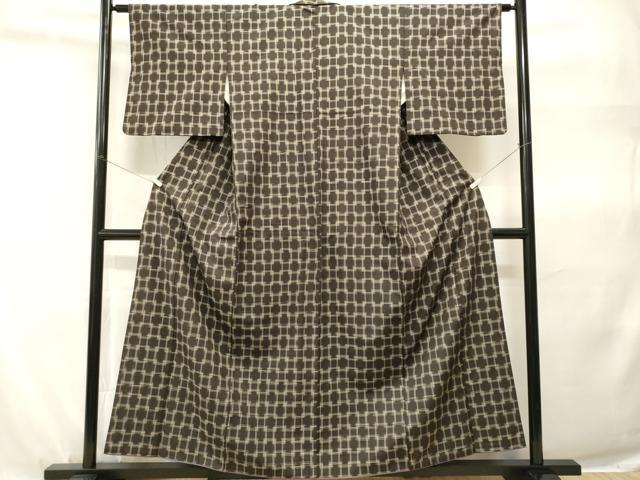 平和屋着物■上質な紬 絣文様 正絹 逸品 CABH9223ev