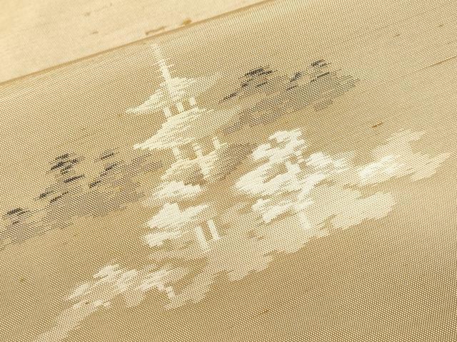 平和屋着物■上質な紬 風景樹林文 正絹 逸品 CABH9233ev