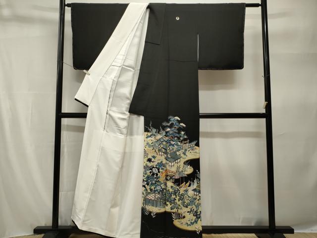 平和屋着物■豪華黒留袖 作家物 風景文 暈し染め 金彩 正絹 逸品 未使用 CABH9235ev