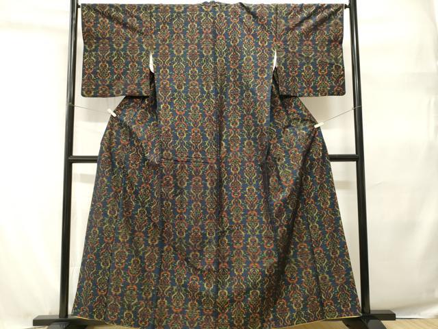 平和屋着物■上質な紬 幾何学文 正絹 逸品 CABH9243ev