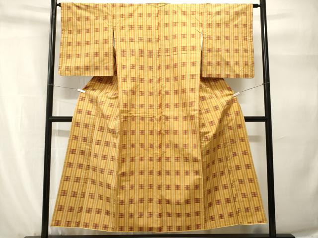 平和屋着物■上質な紬 幾何学間道 正絹 逸品 CABH9247ev