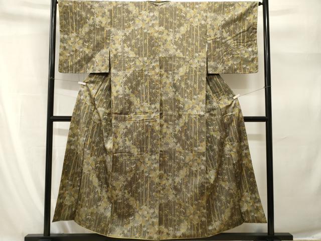 平和屋着物■上質な紬 笹竹文 正絹 逸品 CABH9249ev