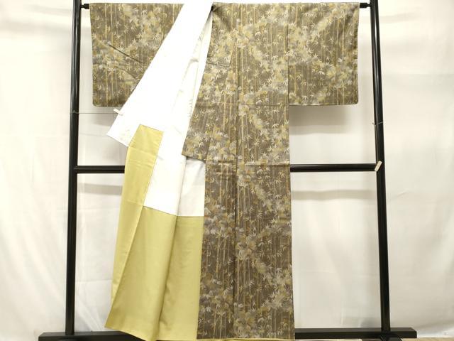 平和屋着物■上質な紬 笹竹文 正絹 逸品 CABH9249ev