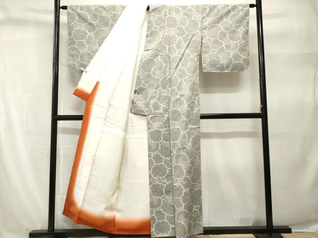 平和屋着物■上質な紬 草花文 正絹 逸品 CABH9250ev
