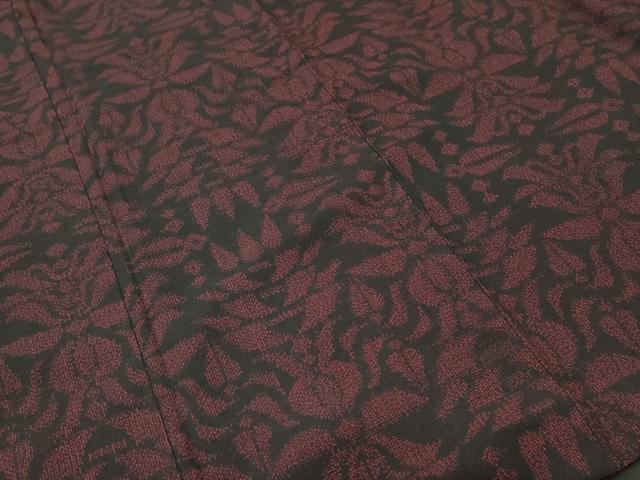 平和屋着物■本塩沢 幾何学花文 正絹 逸品 CABH9251ev