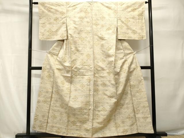 平和屋着物■上質な紬 菱重ね花文 正絹 逸品 CABH9252ev
