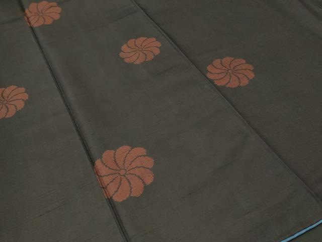 平和屋着物■上質な紬 舞花文 黒地 正絹 逸品 CABH9263ev