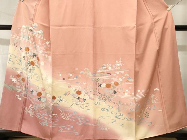 平和屋着物■訪問着 松竹梅流水花文 暈し染め 金彩 正絹 逸品 CABH9270ev
