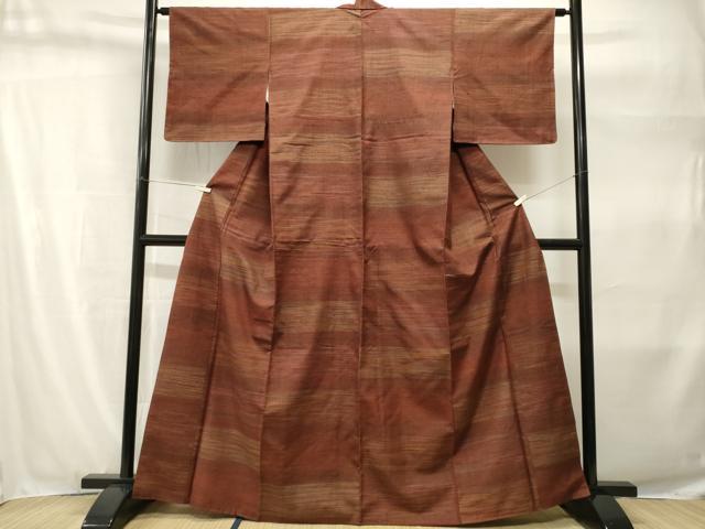平和屋着物■上質な紬 横段霞文 正絹 逸品 CABH9285ev