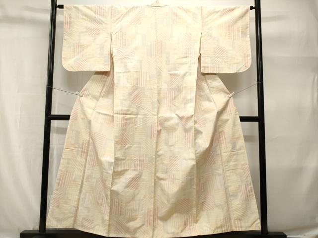 平和屋着物■上質な紬 色紙重ね文 胴抜き仕立て 正絹 逸品 CABH9287ev