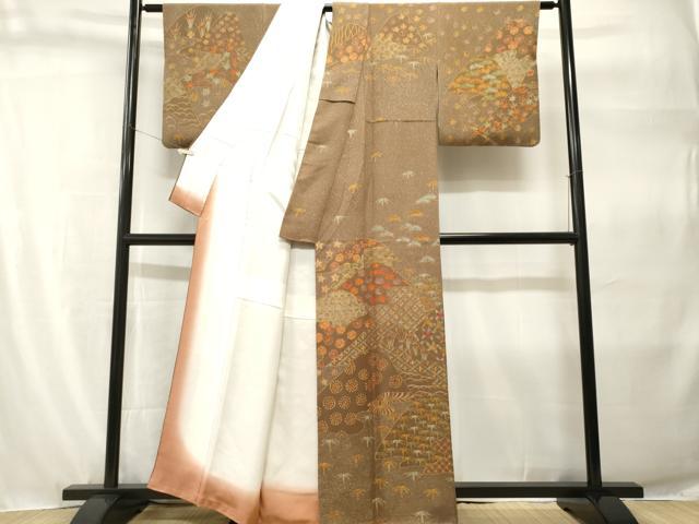 平和屋着物■訪問着 遠山吉祥花文 正絹 逸品 CABH9291ev