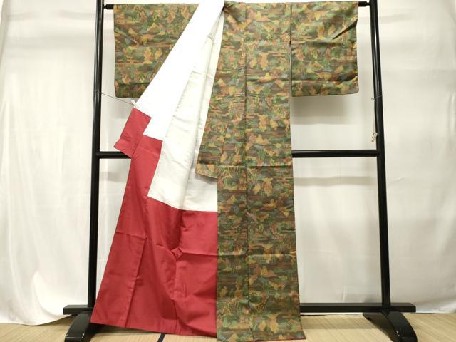 平和屋着物■上質な紬 風景文 正絹 逸品 CABH9296ev