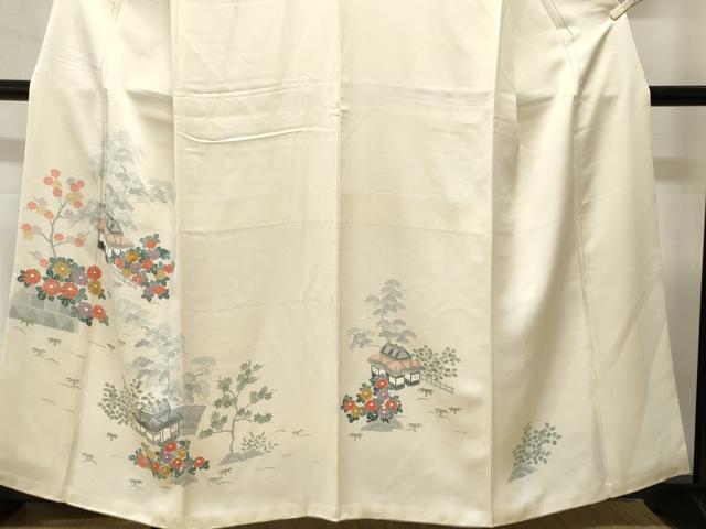 平和屋着物■訪問着 刺繍 松竹梅風景文 正絹 逸品 CABH9297ev