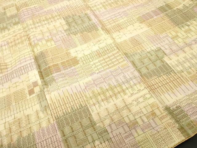 平和屋着物■上質な紬 幾何学文 正絹 逸品 CABH9298ev
