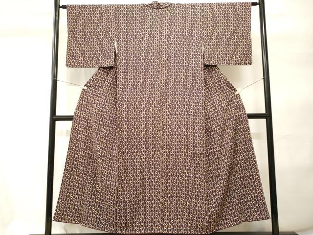 平和屋着物■上質な小紋 花唐草文 正絹 逸品 CABH9301ev