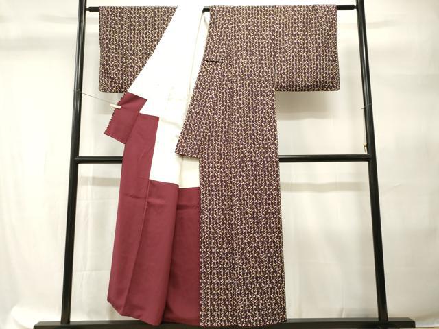 平和屋着物■上質な小紋 花唐草文 正絹 逸品 CABH9301ev