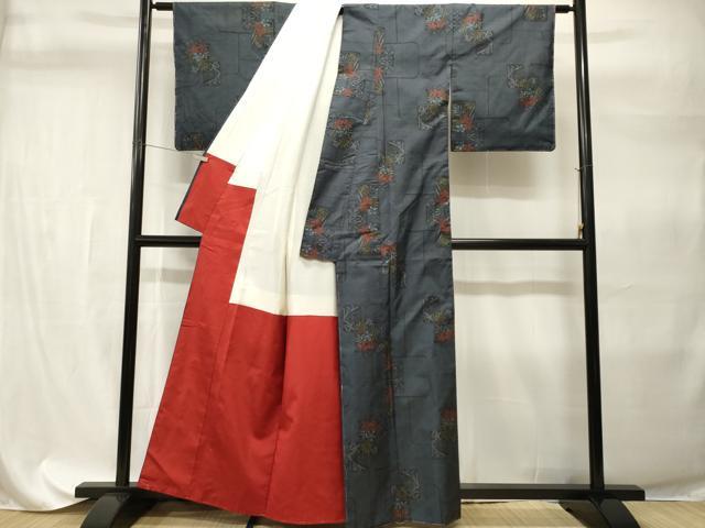 平和屋着物■本場大島紬 7マルキ 色紙重ね草花文 正絹 逸品 未使用 CABH9306ev