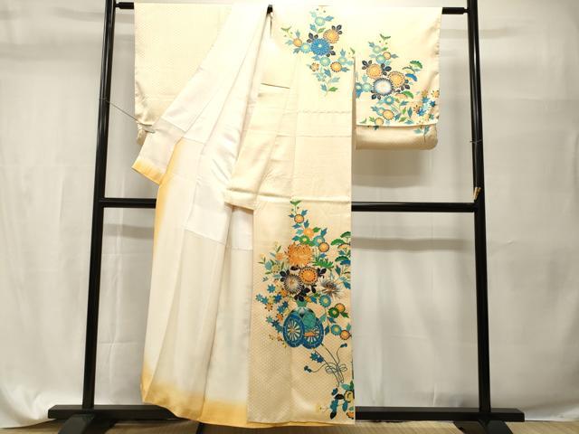 平和屋着物■訪問着 駒刺繍 花車文 金彩 正絹 逸品 CABH9535ev