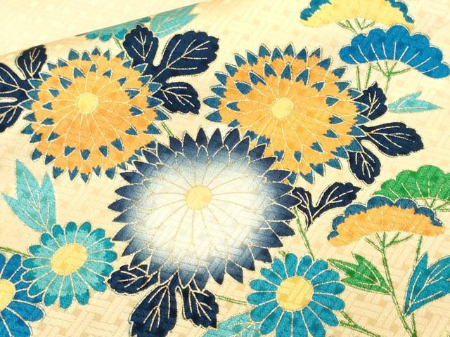 平和屋着物■訪問着 駒刺繍 花車文 金彩 正絹 逸品 CABH9535ev