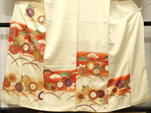 平和屋着物■訪問着 駒刺繍 芝草正絹 逸品 CABH9546ev
