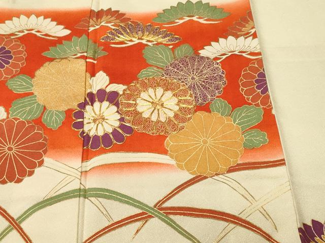 平和屋着物■訪問着 駒刺繍 芝草正絹 逸品 CABH9546ev