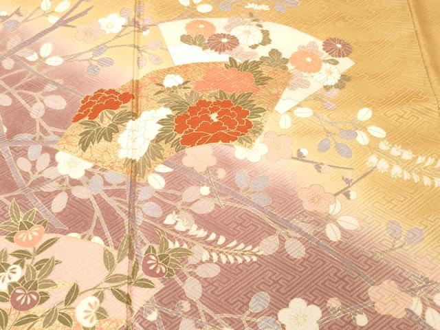 平和屋着物■訪問着 地紙重ね枝花文 暈し染め 金彩 やまと誂製 正絹 逸品 CABH9548ev