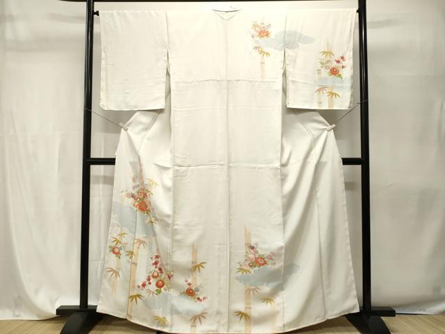 平和屋着物■訪問着 雲取り笹竹草花文 金彩 正絹 逸品 CABH9575ev