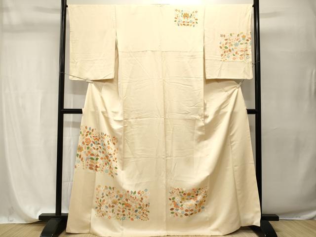 平和屋着物■訪問着 刺繍 花唐草文 金彩 ロング丈 正絹 逸品 CABH9597ev