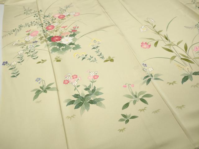 平和屋着物●訪問着 草花文 正絹 逸品 CABH9601ut