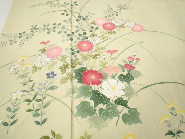 平和屋着物●訪問着 草花文 正絹 逸品 CABH9601ut