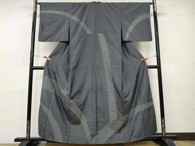 平和屋着物●訪問着 本場大島紬 刺し子 青海波七宝文 正絹 逸品 CABH9613ut