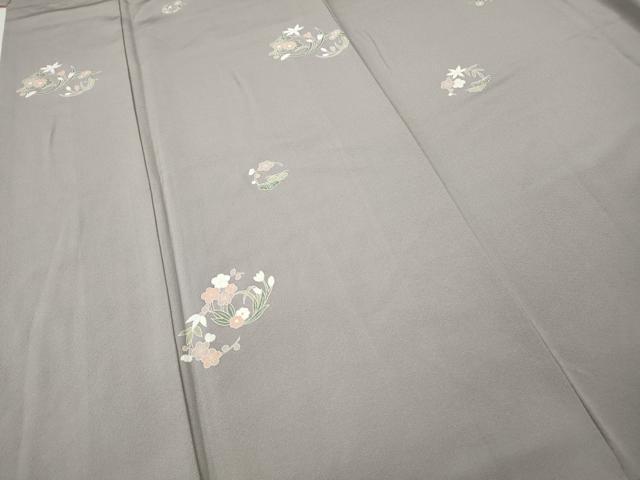 平和屋着物●上質な小紋 友禅 草花丸文 正絹 逸品 CABH9614ut