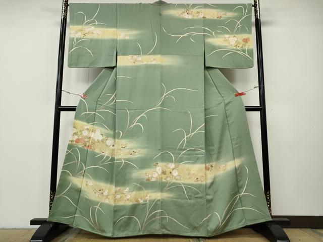 平和屋着物●訪問着 枝花文 暈し染め 金彩 正絹 逸品 CABH9618ut