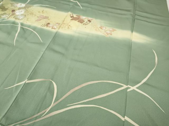 平和屋着物●訪問着 枝花文 暈し染め 金彩 正絹 逸品 CABH9618ut