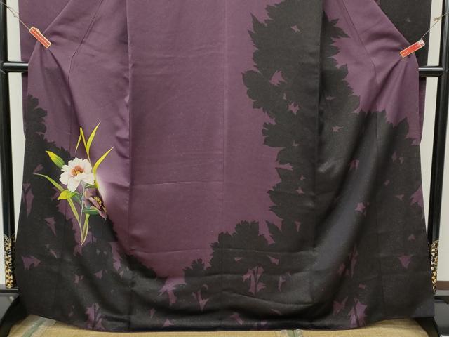 平和屋着物●豪華振袖 草花文 シルエット 蛍暈し 金通し地 正絹 逸品 CABH9627ut