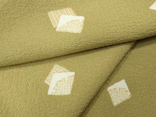 平和屋着物●上質な小紋 色紙重ね雪輪文 正絹 逸品 CABH9632ut