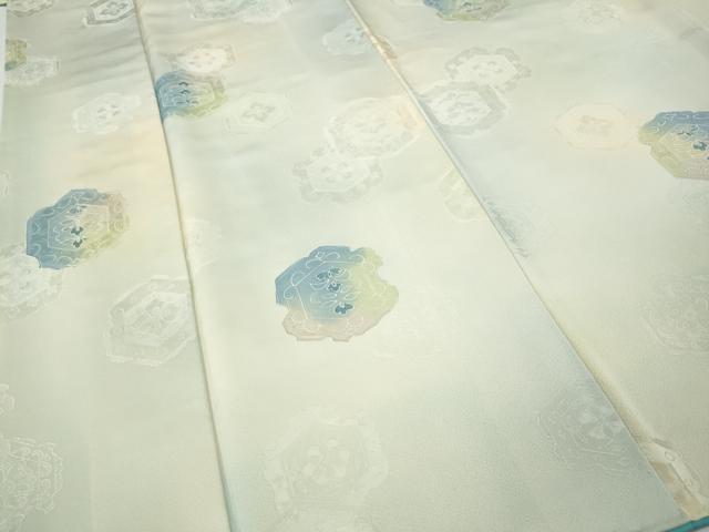 平和屋着物●上質な小紋 吉祥花文 地紋起こし 暈し染め 正絹 逸品 CABH9638ut