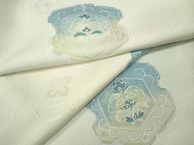 平和屋着物●上質な小紋 吉祥花文 地紋起こし 暈し染め 正絹 逸品 CABH9638ut
