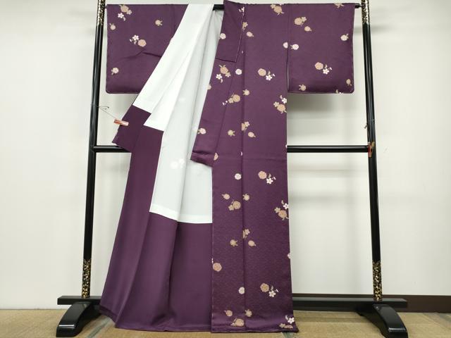 平和屋着物●上質な小紋 舞桜文 正絹 逸品 CABH9641ut