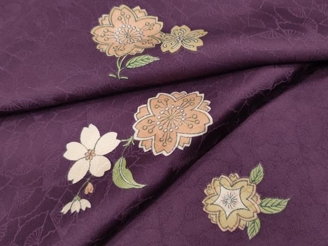 平和屋着物●上質な小紋 舞桜文 正絹 逸品 CABH9641ut