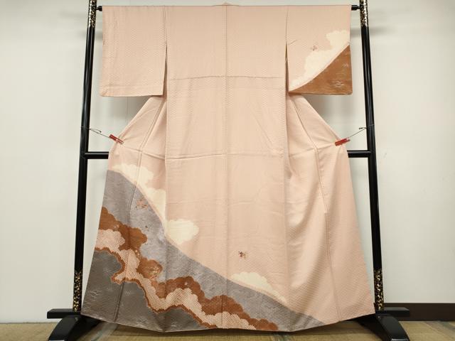 平和屋着物●訪問着 刺繍 雲重ね花文 金銀彩 正絹 逸品 CABH9648ut