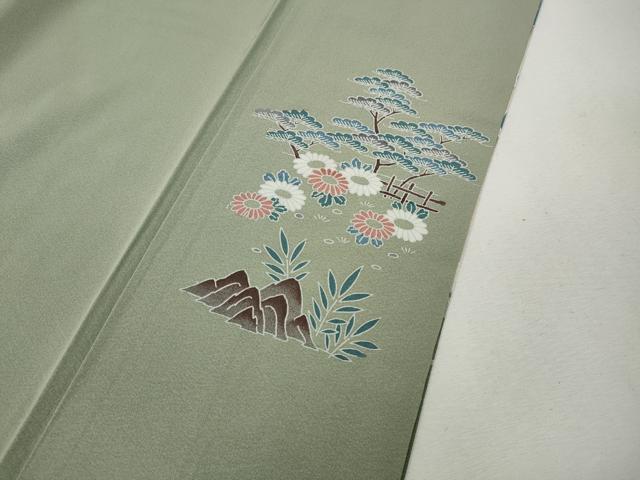 平和屋着物●訪問着 風景草花文 暈し染め 金彩 正絹 逸品 CABH9657ut
