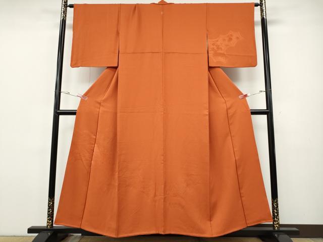 平和屋着物●無地絵羽訪問着 雲取り風景花地紋 丹色 正絹 逸品 CABH9661ut