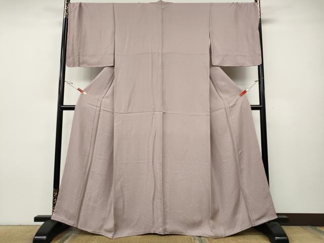 平和屋着物●上質な色無地 吉祥地紋 薄柿色 正絹 逸品 未使用 CABH9667ut