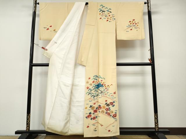 平和屋着物●訪問着 ろうけつ染め 風景草花文 金彩 正絹 逸品 CABH9679ut