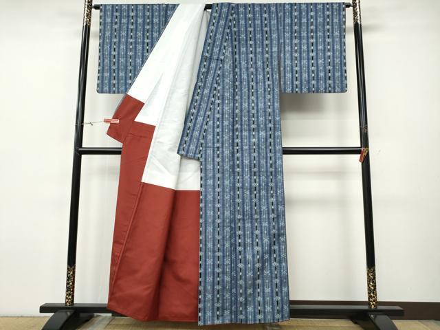 平和屋着物●上質な紬 吉祥間道 正絹 逸品 CABH9683ut