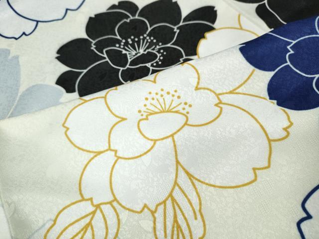 平和屋着物●小振袖 二尺袖 舞桜文 洗える着物 未使用 CABH9692ut
