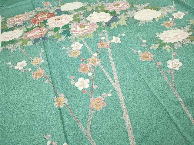 平和屋着物●京友禅の第一人者 松井青々 訪問着 駒刺繍 枝花文 金彩 正絹 逸品 CABH9717ut