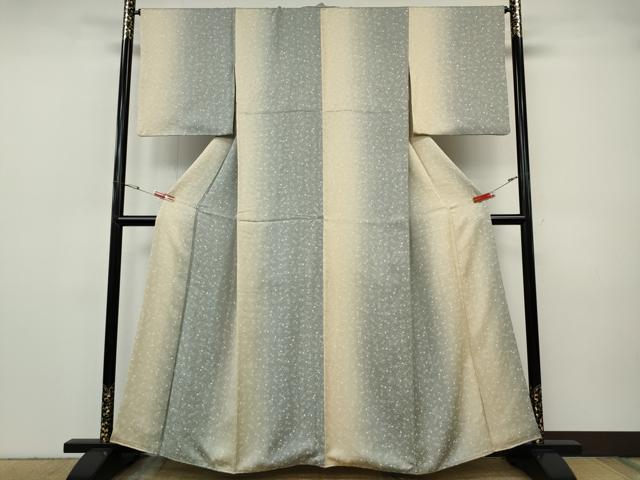 平和屋着物●上質な小紋 舞花文 暈し染め 正絹 逸品 CABH9719ut