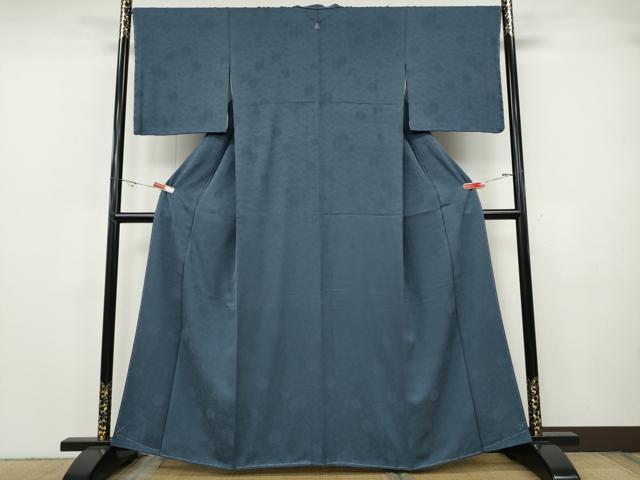 平和屋着物●上質な色無地 菊地紋 褐色 鈴乃屋扱い 正絹 逸品 CABH9726ut